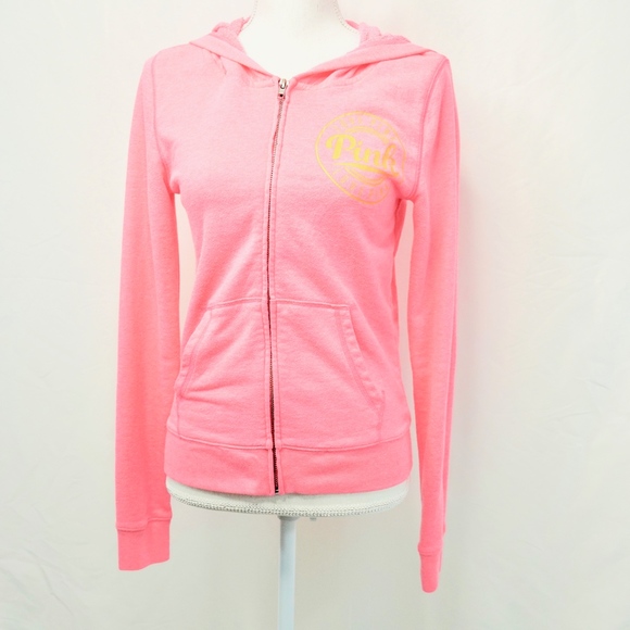 PINK Victoria's Secret Tops - PINK Victoria's Secret Logo Hoodie Jacket Size Sm